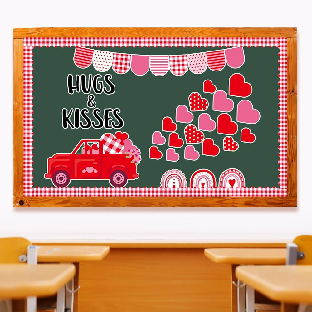 ZOiiWA Valentine's Day Bulletin Board Decorations Valentine's Day Truck Bulletin Board Set Heart ... | Amazon (US)