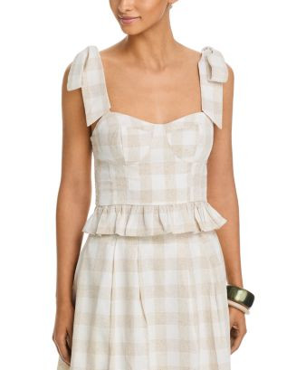 AQUA Gingham Bustier Top - Exclusive | Bloomingdale's Women | Bloomingdale's (US)