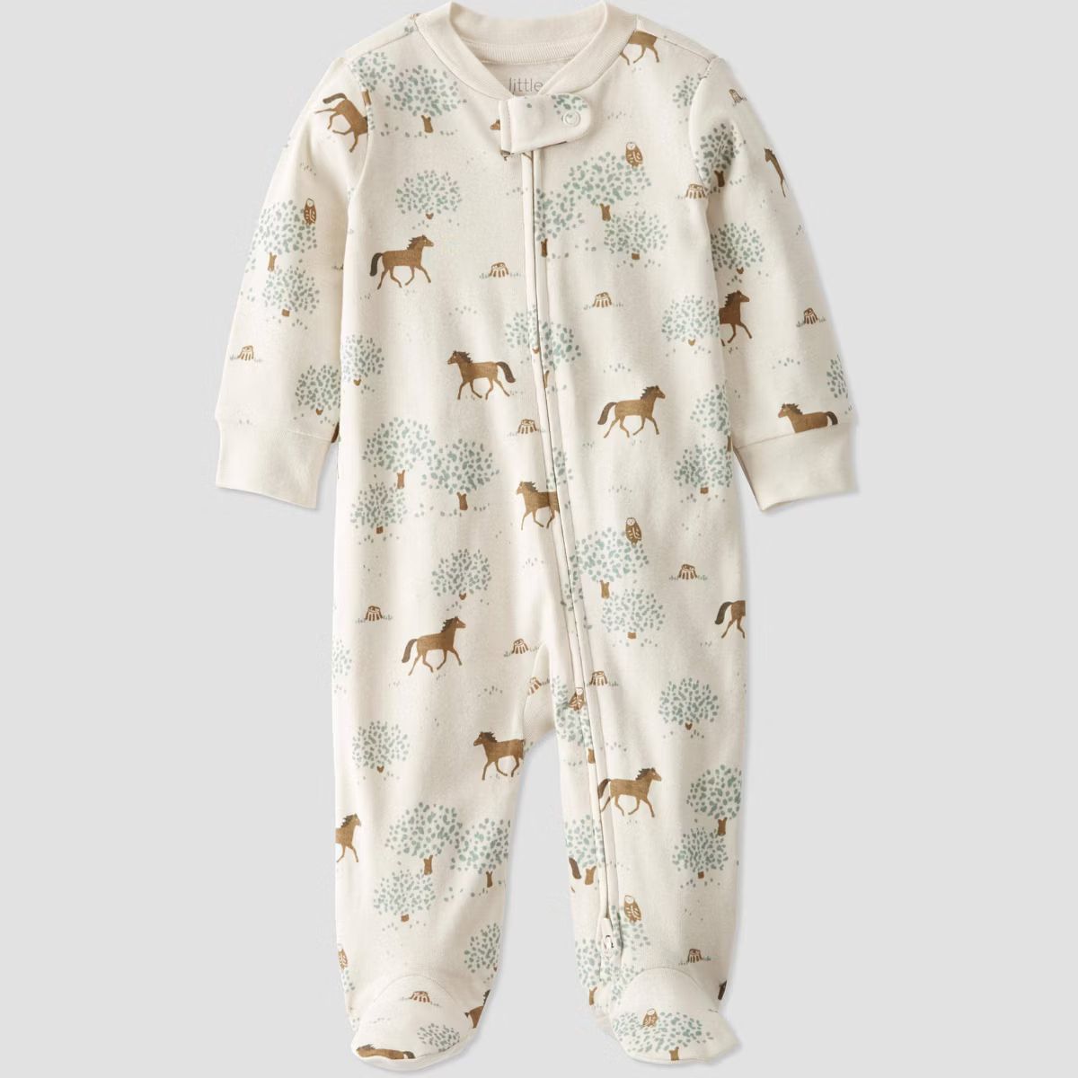 Little Planet by Carter's Organic Baby Boys' Horses Sleep N' Play - Brown/Cream | Target