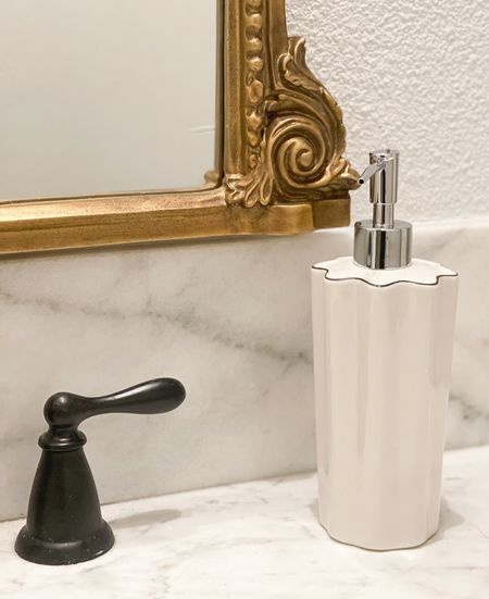 Trending bathroom decor. Marble bathroom vanity. Gold bathroom mirror. ❤️ 

#LTKfindsunder50 #LTKhome #LTKfindsunder100