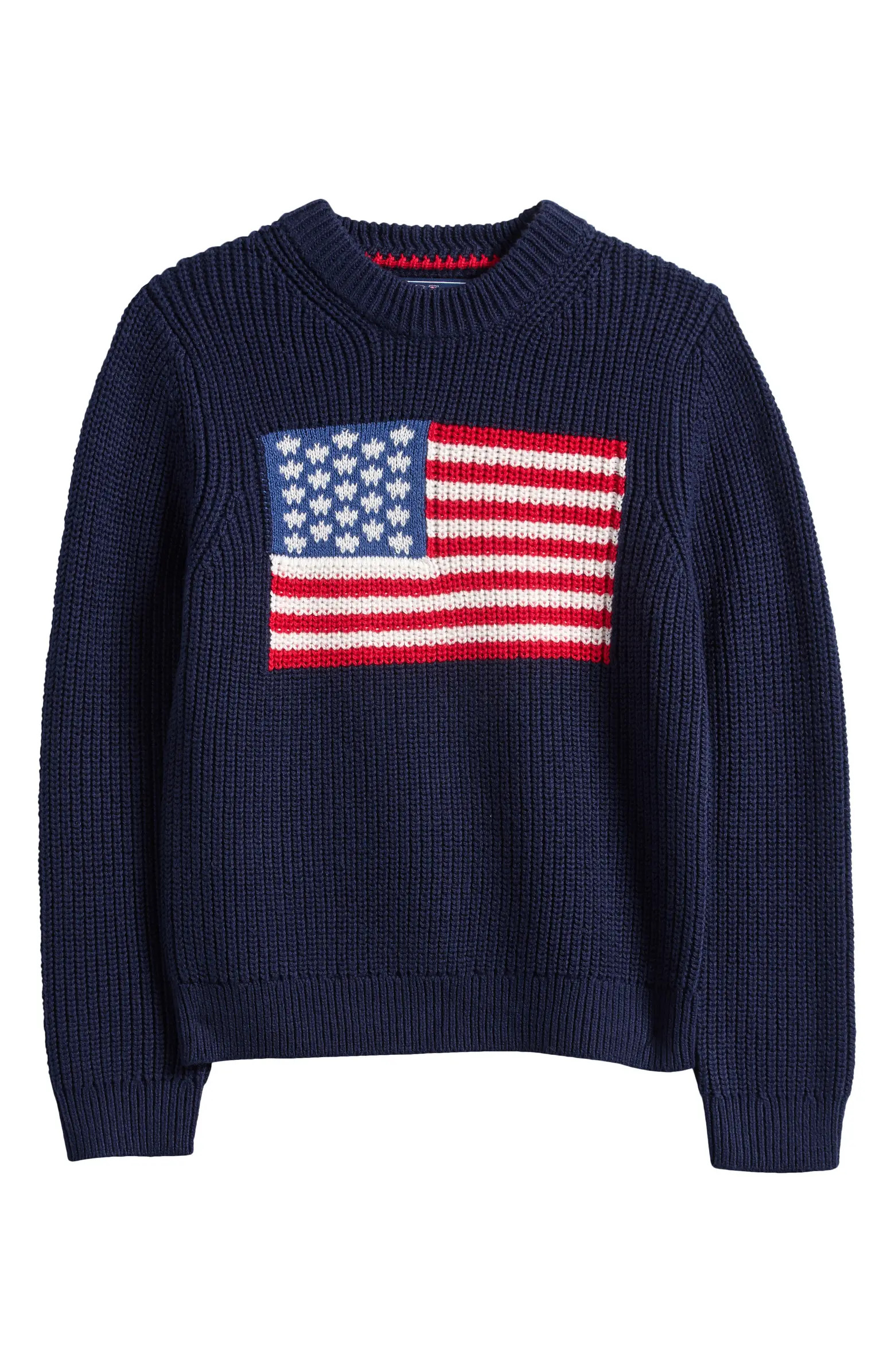 vineyard vines Kids' American Flag Cotton Sweater | Nordstrom | Nordstrom