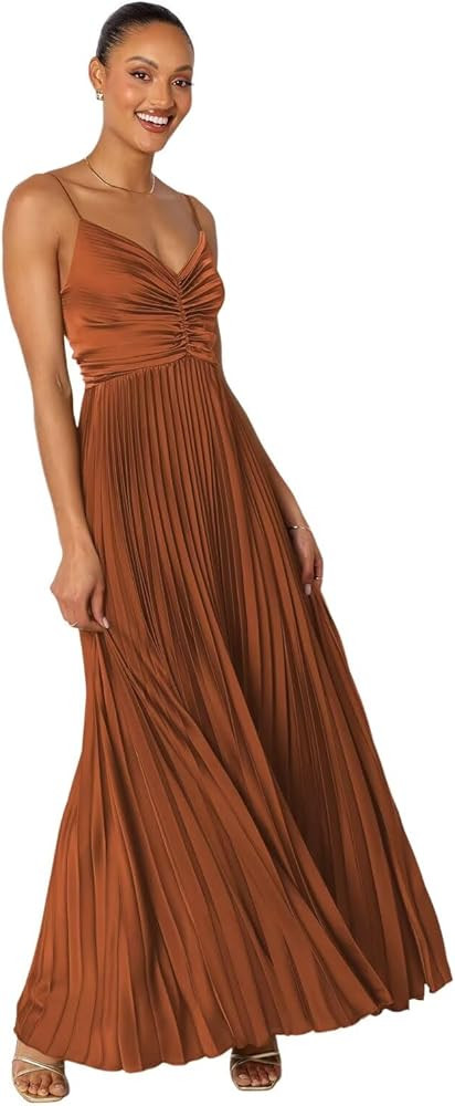 Satin Bridesmaid Dresses Pleated Corset Dress Outfit Long Fall Formal Dress Fall 2026 Outfits Fall | Amazon (US)