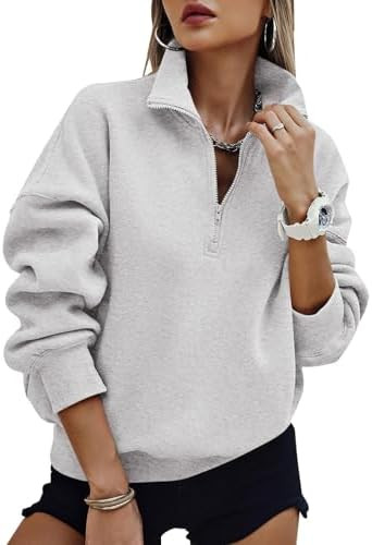 PRETTYGARDEN Womens Half Zip Oversized Sweatshirts Fleece Hoodies Trendy | Amazon (US)