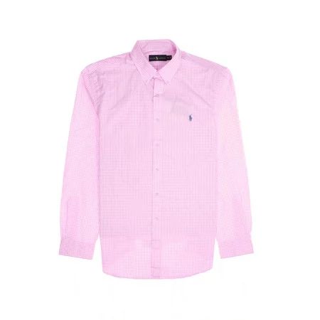 Polo Mens Light Pink Checked Button Down Shirt | Walmart (US)