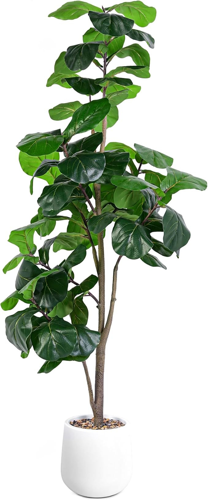 Jocoevol Artificial Fiddle Leaf Tree, 6ft Faux Plant Fake Ficus Lyrata Trees with White Planter, ... | Amazon (US)
