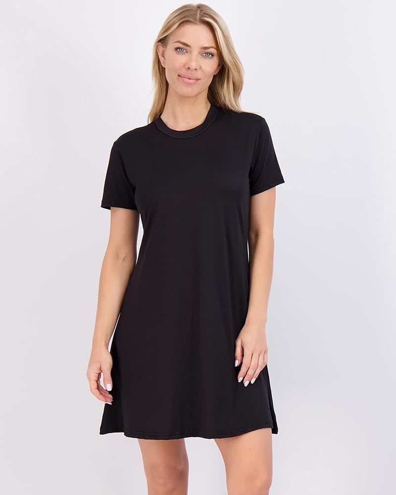 Real Essentials 3-Pack: Womens Soft Lounge Swing Casual T-Shirt Dress (Available in Plus Size) | Amazon (US)