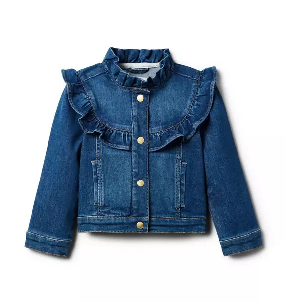 Denim Ruffle Jacket In Medium Wash | Janie and Jack