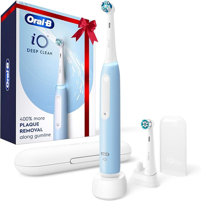 Oral-B iO Deep Clean Rechargeable Electric Powered Toothbrush, Icy Blue with iO Series 3 Limited,... | Amazon (US)
