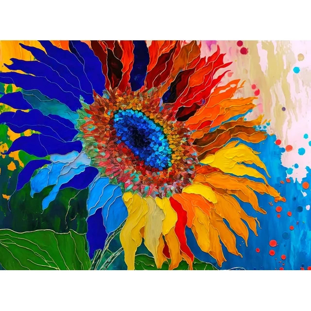 Sunflower Kaleidoscope 1000 Piece Jigsaw Puzzle by Cross & Glory | Vibrant Flower Art for Adults ... | Walmart (US)