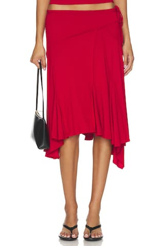 With Jean x REVOLVE Sharni Skirt in Red from Revolve.com | Revolve Clothing (Global)