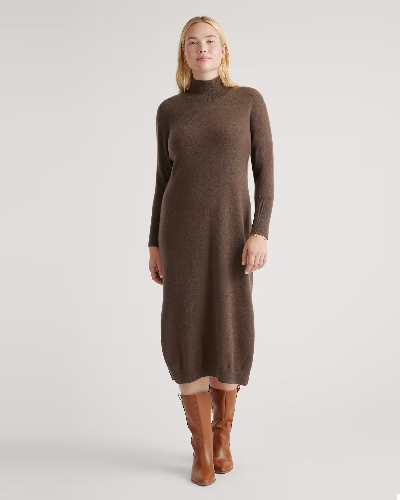 Mongolian Cashmere Turtleneck Midi Sweater Dress | Quince