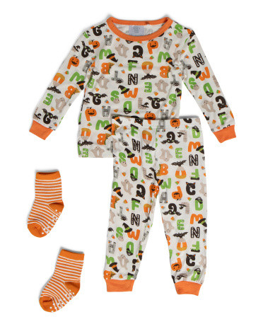 Infant And Toddler Boys 2pc Halloween Alphabet Pajama Set | TJ Maxx