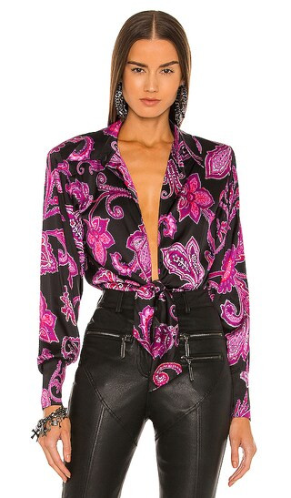 Delirium Bodysuit in Black Purple Paisley | Revolve Clothing (Global)