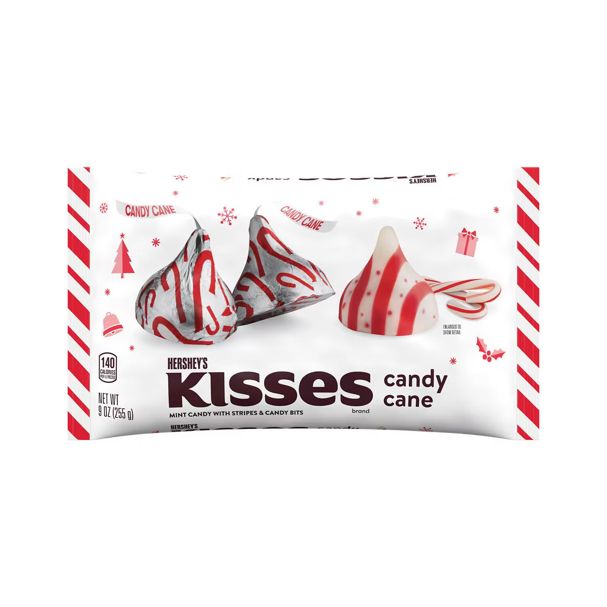 Hershey's Kisses Christmas Candy Cane Flavored Candy - 9oz | Target