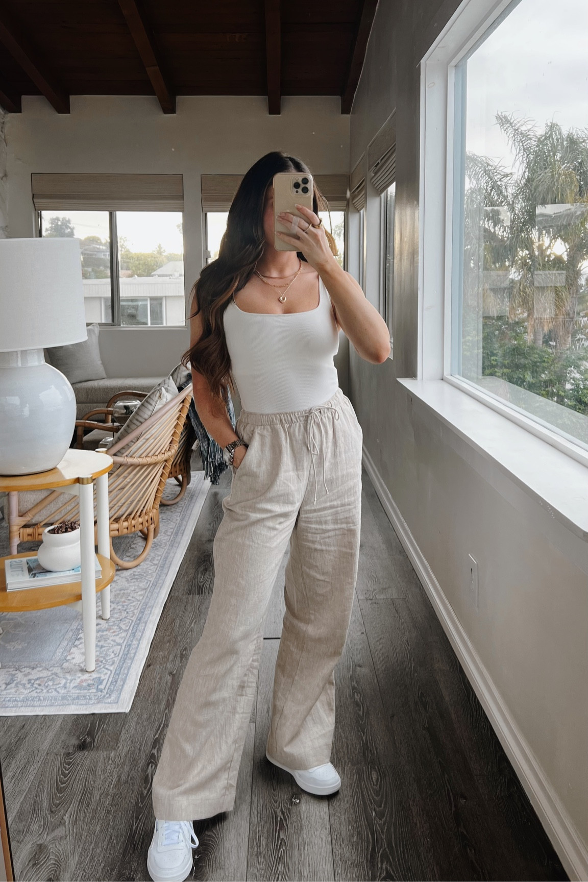 Casual outfit - white bodysuit tank top (xs), linen pants (xxs short), white sneakers 


Abercrombie, reebok, everyday outfit, casual summer outfit, vacation outfit, European summer style, neutral outfit, easy outfit, comfortable outfit 

#LTKFind #LTKtravel #LTKunder100