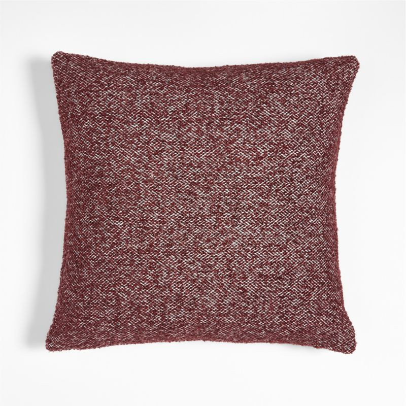 Locke 20" Tweed Alapaca Wool Merlot Red Pillow with Feather-Down Insert + Reviews | Crate & Barre... | Crate & Barrel