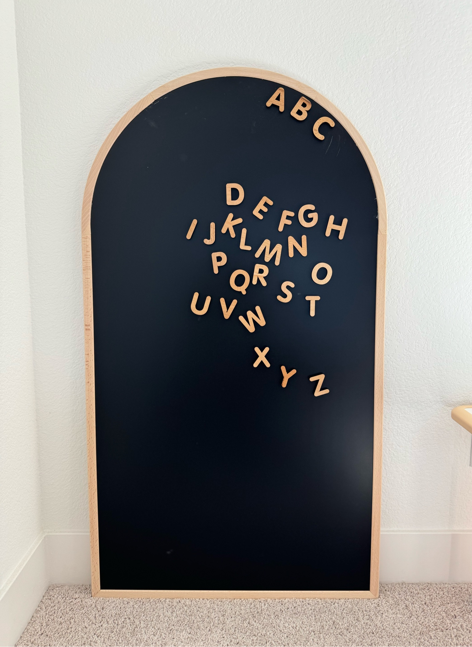 The cutest arched magnetic chalk board to add to my baby girl's play space. Found some magnetic wooden letters for a great price to match! 

#LTKBaby #LTKKids #LTKHome
