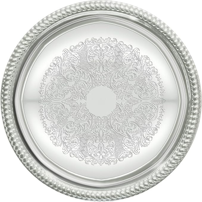 Winco CMT-14 Round Tray, 14-Inch, Chrome,Medium | Amazon (US)