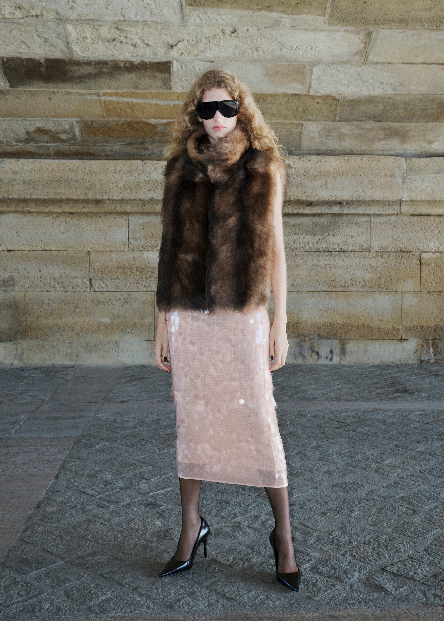 Sequin midi skirt | MANGO (UK)