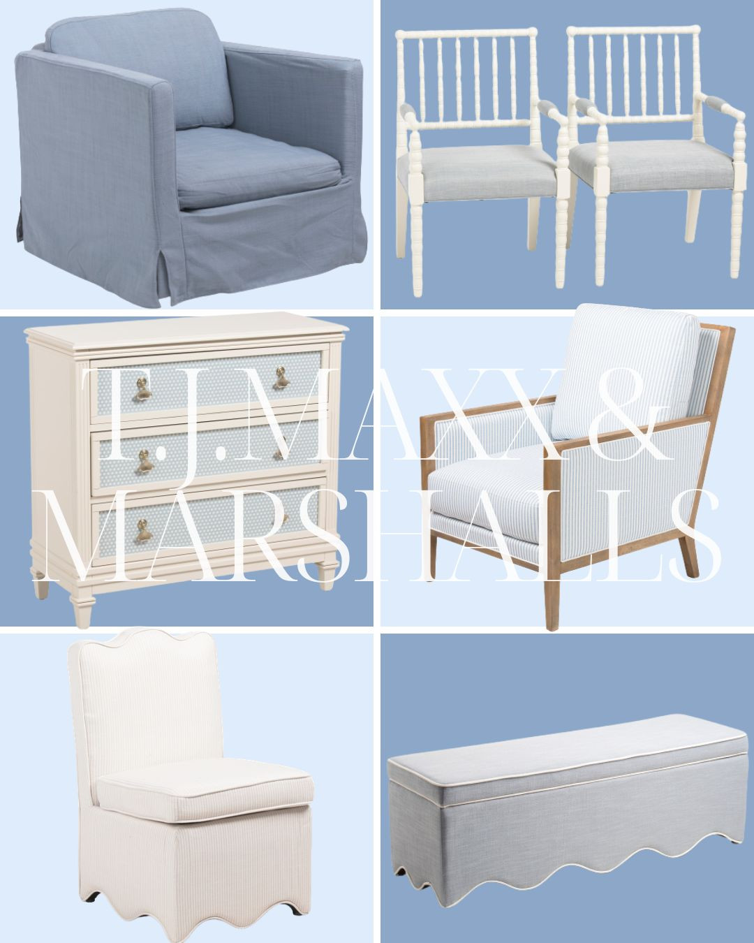 T.J. Maxx and Marshalls finds! 

living room | bathroom | bedroom | home decor | home refresh | bedding | nursery | classic home | traditional home | blue and white | furniture | coffee table | southern home | coastal home | grandmillennial home | scalloped | woven | rattan | classic style | preppy style | grandmillennial decor | blue and white decor | classic home decor | traditional home | bedroom decor | bedroom furniture | dresser | blue chair | brass lamp | floor mirror | euro pillow | white bed | linen duvet | side table | rug | glassware | cups | plates | hosting | kitchen spring | sale picks | outdoor furniture | porch | beach | Lillian August | Karma Home | Ballard Designs 

 #LTKHome