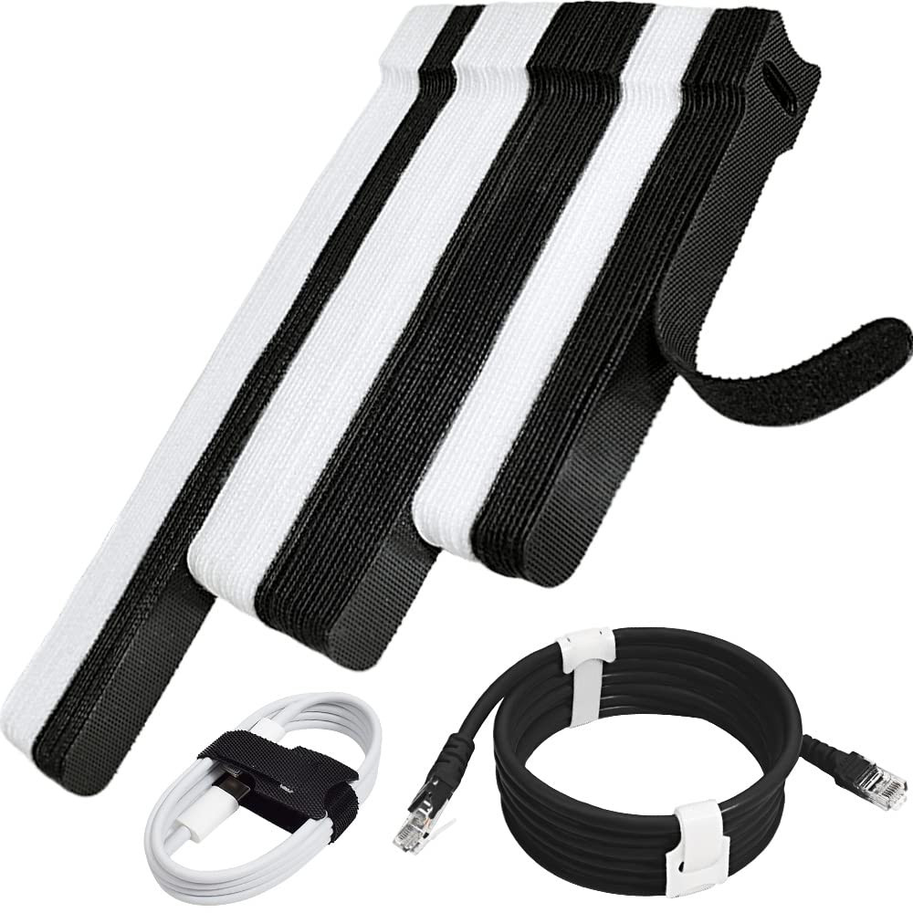 70pcs Cable Ties Reusable Black and White Wire Ties Cable Management Cord Ties Reusable for Elect... | Amazon (US)