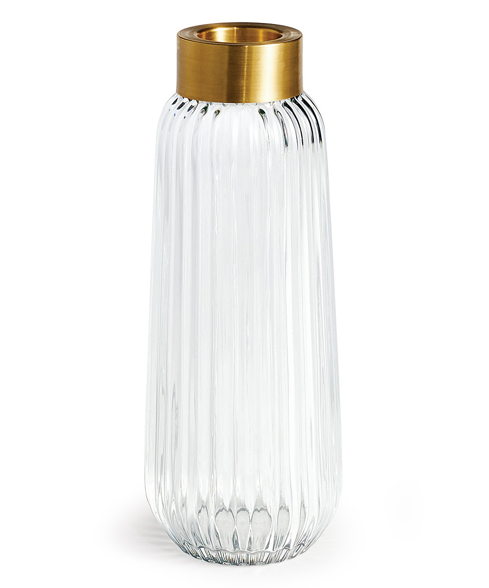 Porch & Petal Vases - Goldtone Jasper Fluted Vase | Zulily