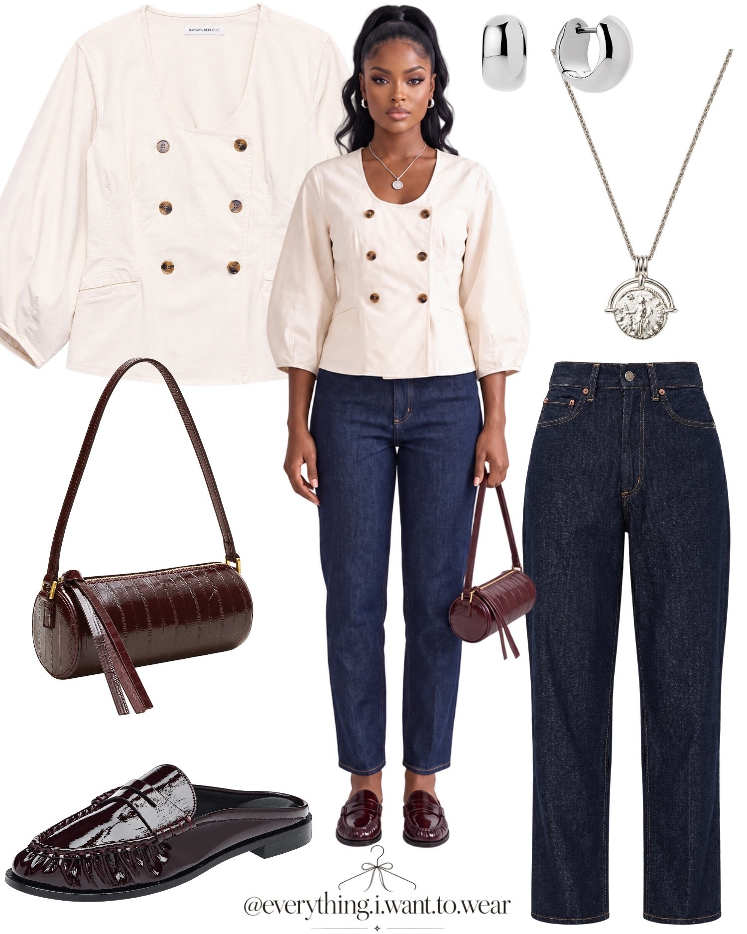 Oversized top and taper jeans. 

casual outfit ideas, moto jacket outfit, denim outfit, button down outfit, everyday outfit inspo, weekend outfit. #CasualOutfit #denimoutfits #EverydayStyle #WeekendOutfit

#LTKootd