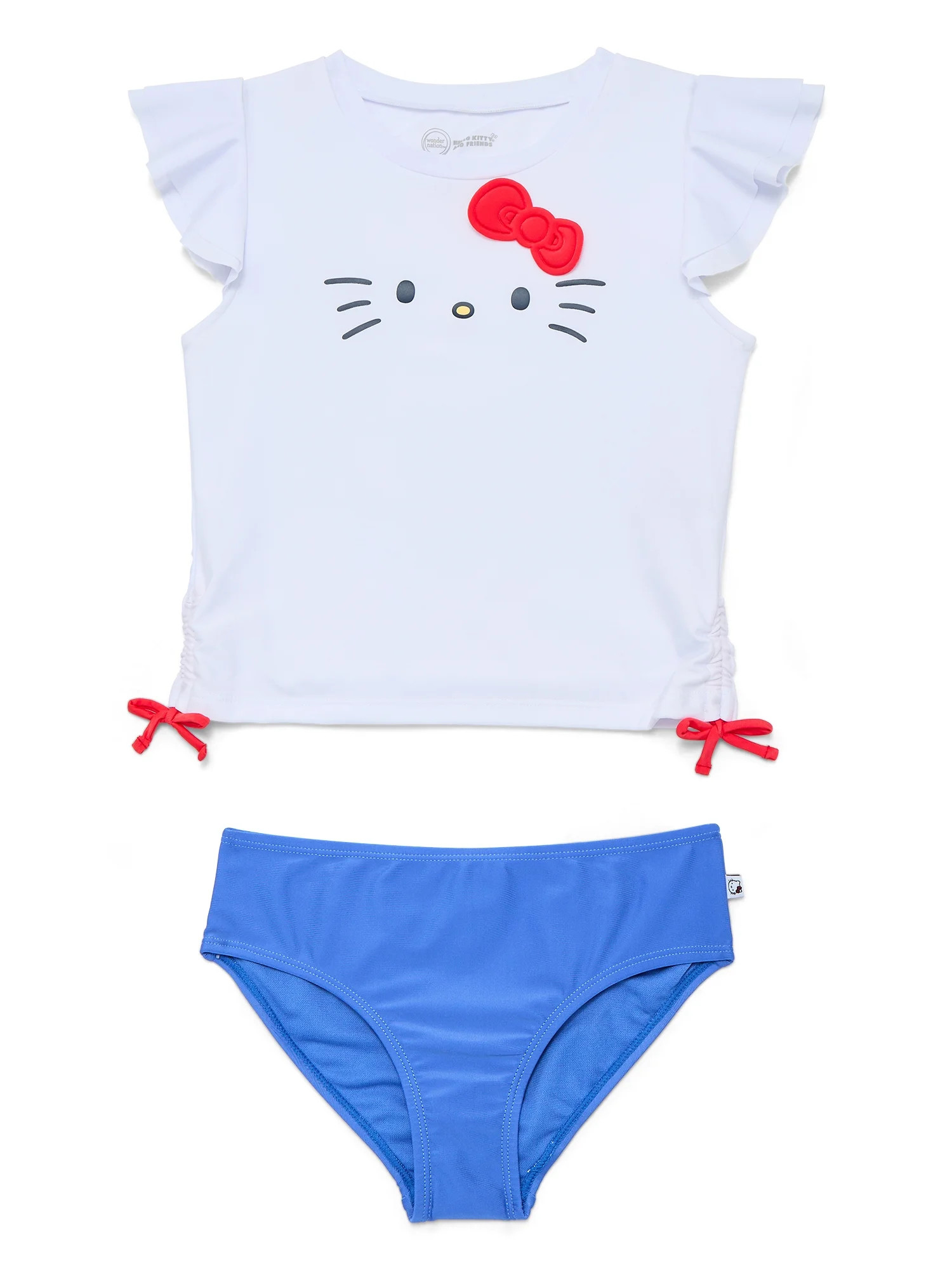Wonder Nation Girls Hello Kitty Character Rash Guard Top and Bikini Bottoms Set, 2-Piece, Sizes 4... | Walmart (US)