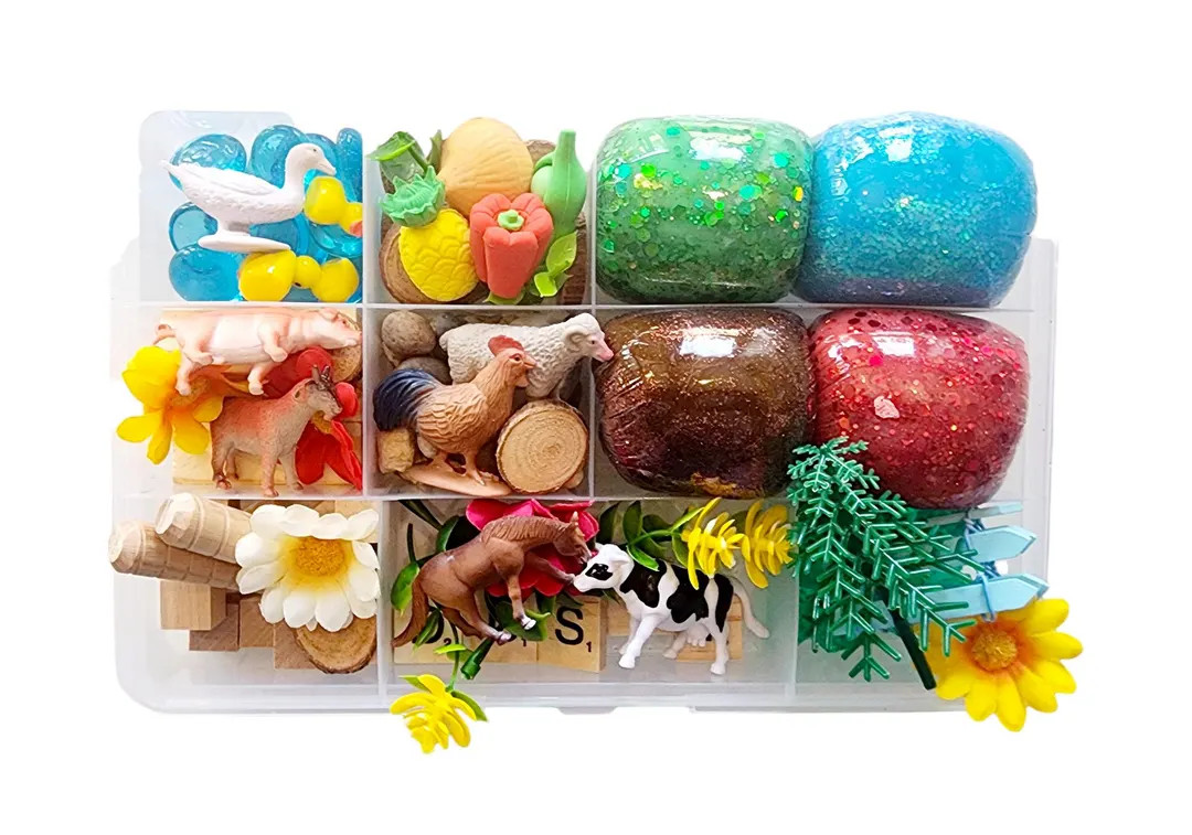 Farm animals playdough kit, Farm animal sensory bin, Toddler birthday, preschool easter gift, pre... | Etsy (Global)