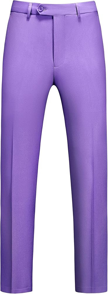 MOGU Mens Front Flat Casual Dress Pants Slim Fit | Amazon (US)