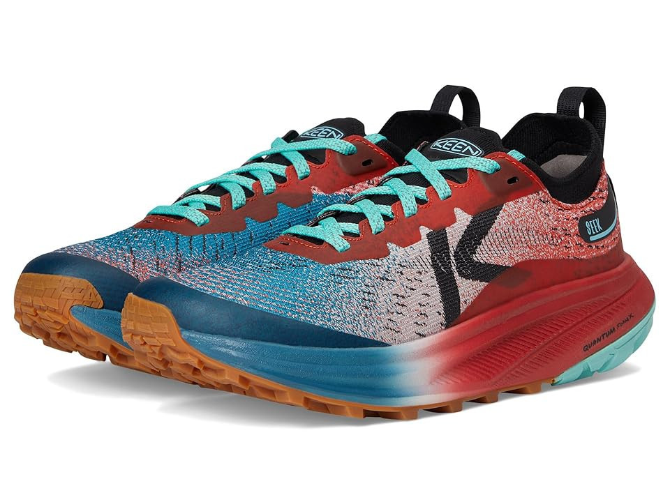 KEEN Seek Trail Running Shoes Women's Shoes Grenadine/Ocean Depths : 7.5 B - Medium, Textile | Zappos