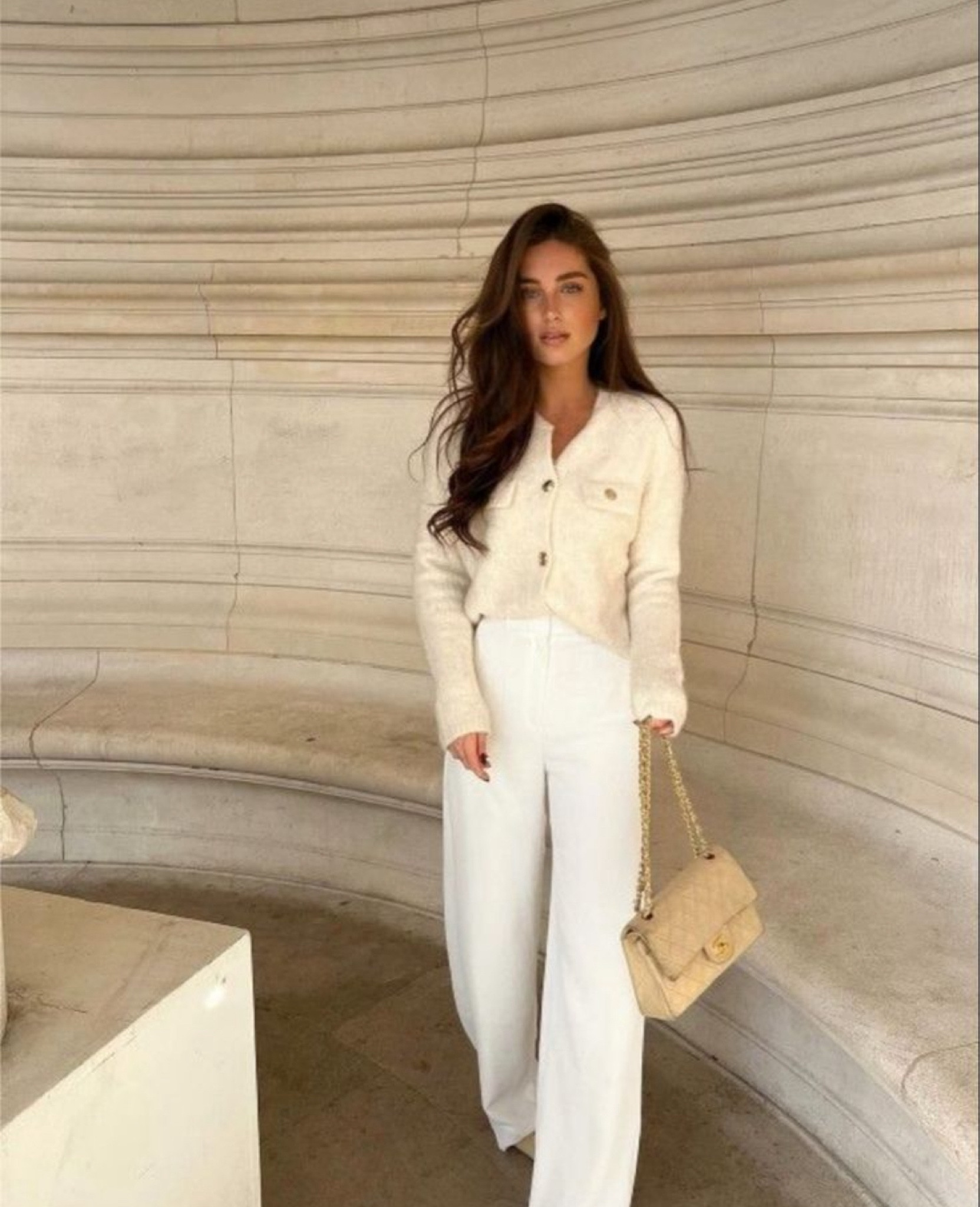 Ivory cardigan with white trouser pants. Outfit ideas. Spring outfits. Vacation outfits. Cherry coded. Moto Boho. Minimalist outfits. Capsule wardrobe. Street style. Retro looks. Effortless elegance. Chunky boots. Statement coats. Cozy sweaters. Monochromatic looks. Natural glam. Winter outfits. Work outfit. Valentines. Ski outfit. Loungewear. Jeans outfit. Old money outfits

#LTKStyleTip #LTKWorkwear #LTKTravel