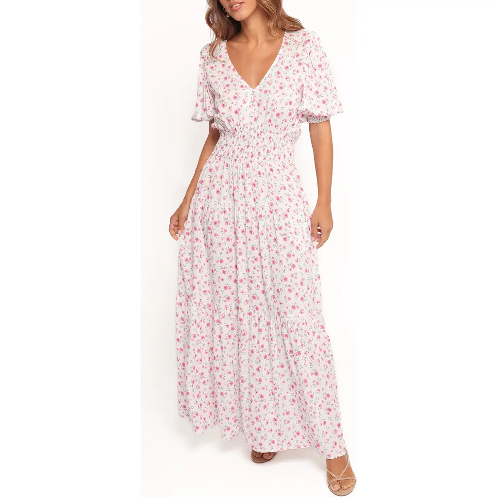 Petal & Pup Thomas Floral Maxi Dress in Pink Ditsy Floral at Nordstrom, Size Large | Nordstrom