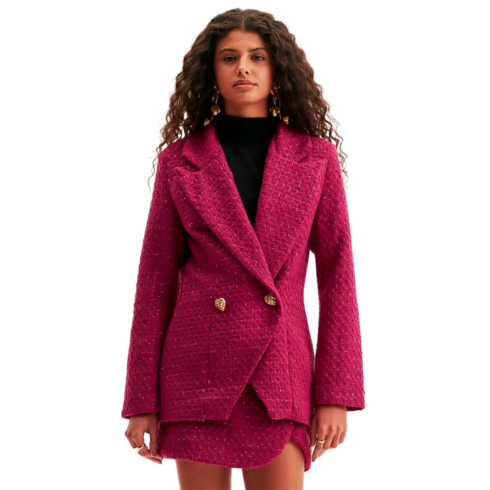 Blazer Slim Lança Perfume Tweed Ou24 Rosa Feminino | Dafiti (BR)