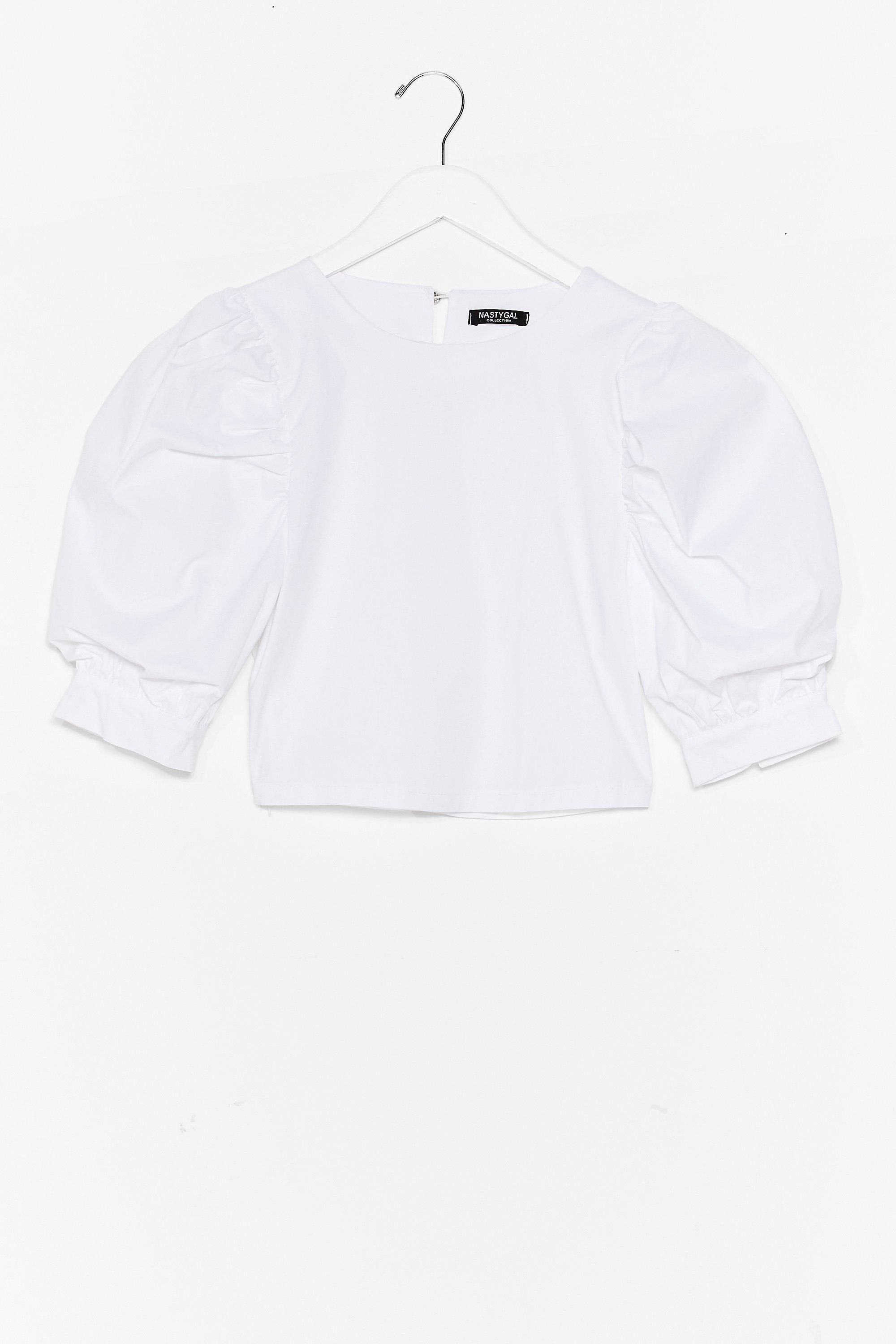 Womens Sleeve It Out Puff Sleeve Cropped Blouse - White | NastyGal (US & CA)