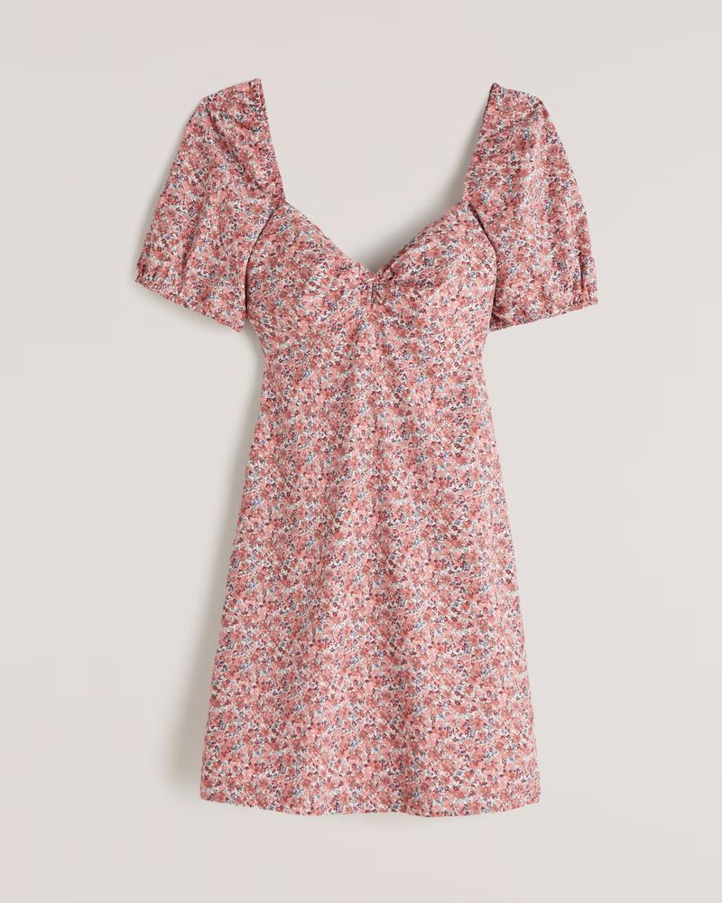 Twist-Front Poplin Mini Dress | Abercrombie & Fitch (US)