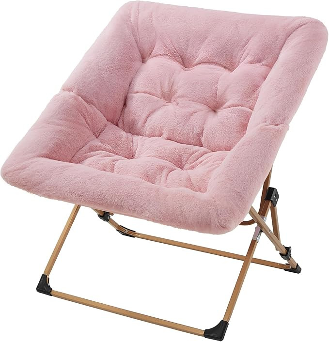 OAKHAM Comfy Chair for Adults, Soft Faux Fur Folding Lounge for Bedroom Living Room Dorm Rooms Fl... | Amazon (US)
