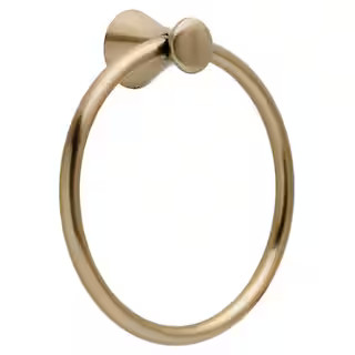 Delta Lahara Wall Mount Round Closed Towel Ring Bath Hardware Accessory in Champagne Bronze 73846... | The Home Depot
