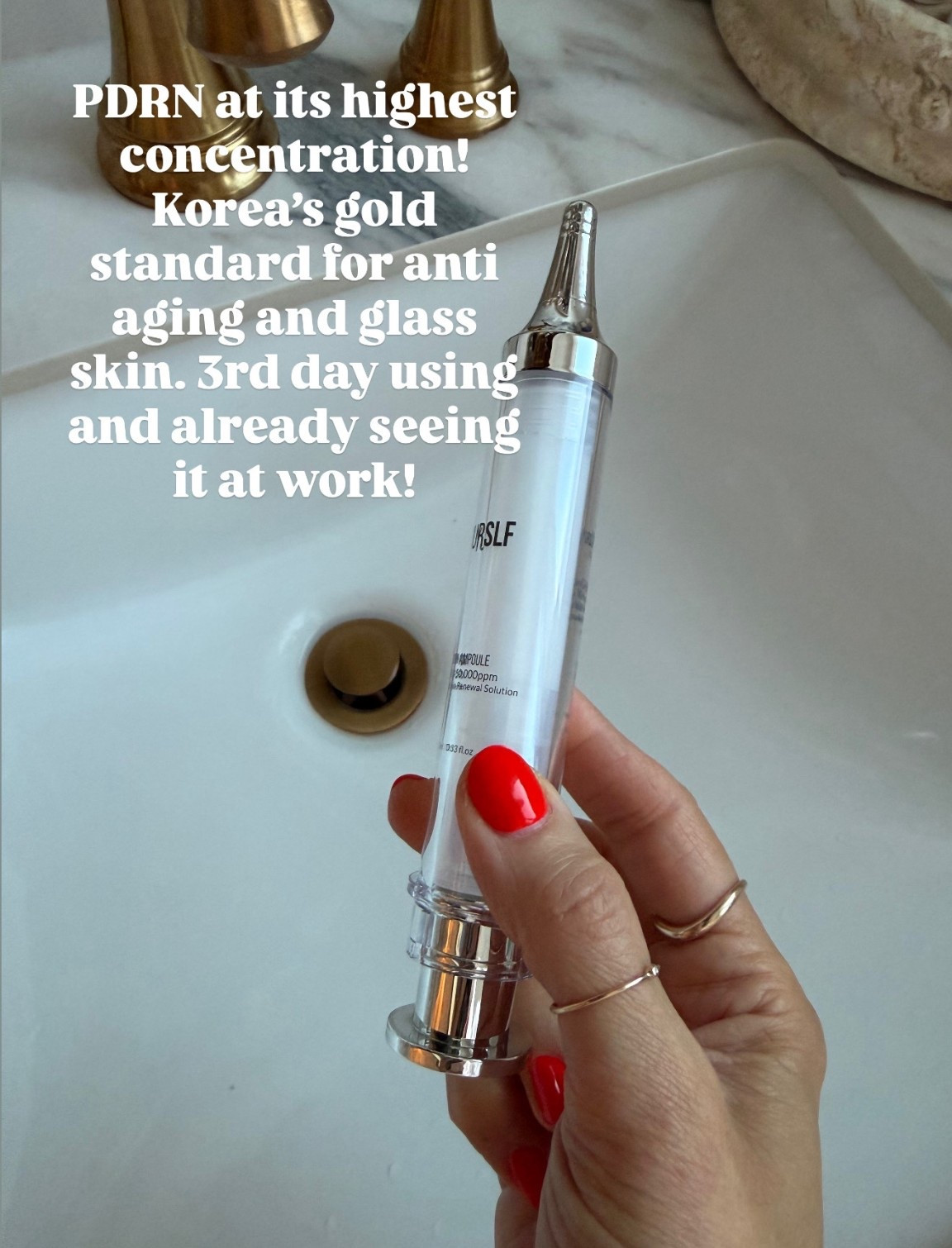 The highest concentration of PDRN salmon DNA - Korea’s gold standard for anti-aging and glass skin. It helps your skin make its own collagen resulting in smoother, plumper, younger-looking skin - on my 3rd day and already seeing results! 

#LTKBeauty #LTKselfcare #LTKOver40