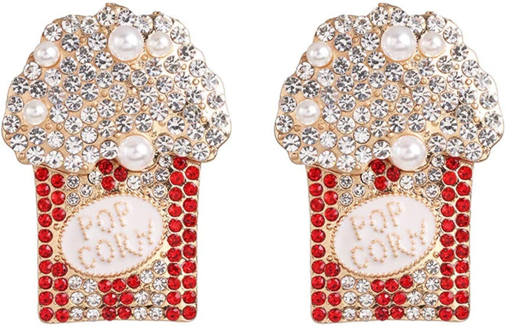 Rhinestone Crab Eardrop Pentagram Cactus Hoop Earrings Crystal Pearl Popcorn Statement Drop Dangle f | Amazon (US)