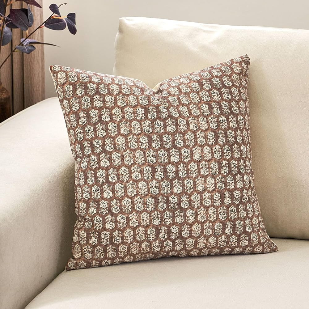 DOMVITUS Pillow Covers 20x20, Floral Pillow Covers, Couch Pillows for Living Room, Decorative Far... | Amazon (US)