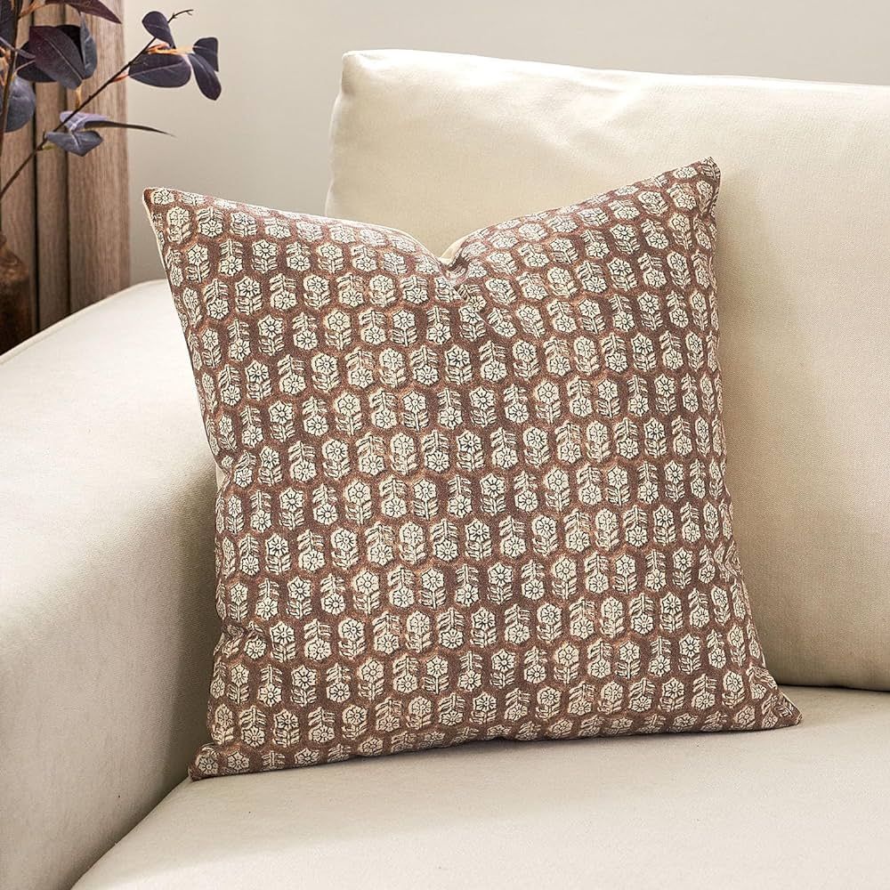 DOMVITUS Floral Pillow Covers, 18x18 Pillow Cover, Couch Pillows for Living Room, Decorative Farm... | Amazon (US)