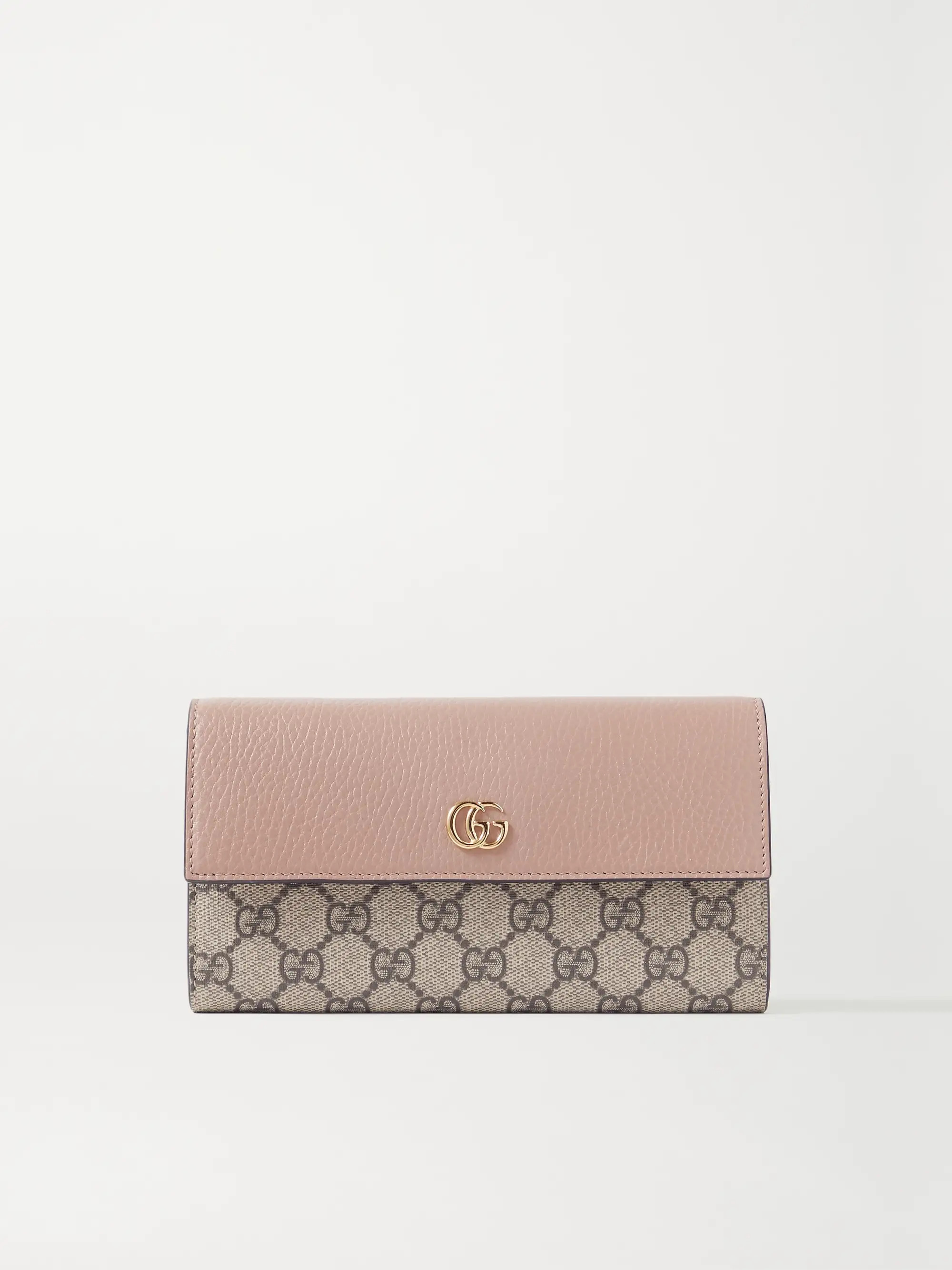 + NET SUSTAIN GG Marmont Petite textured-leather and printed coated-canvas wallet | NET-A-PORTER (US)