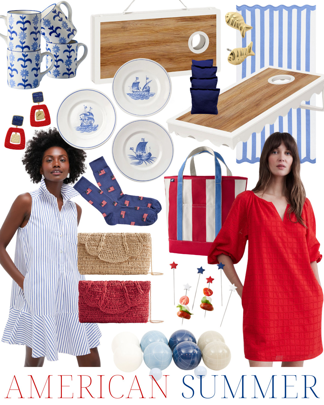 American summer style | red white and blue finds | patriotic party essentials | summer entertaining must-haves | 4th of July decor | classic summer fashion | coastal summer style | blue and white home accents | preppy summer style | backyard game night | picnic accessories | Fourth of July outfit ideas | red summer dress | striped summer dress | summer hostess ideas | Americana chic 

 #LTKSeasonal #LTKFindsUnder50 #LTKStyleTip