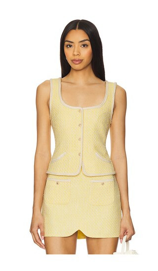 Amanda Uprichard Caligari Vest in Yellow. - size L | Revolve Clothing (Global)