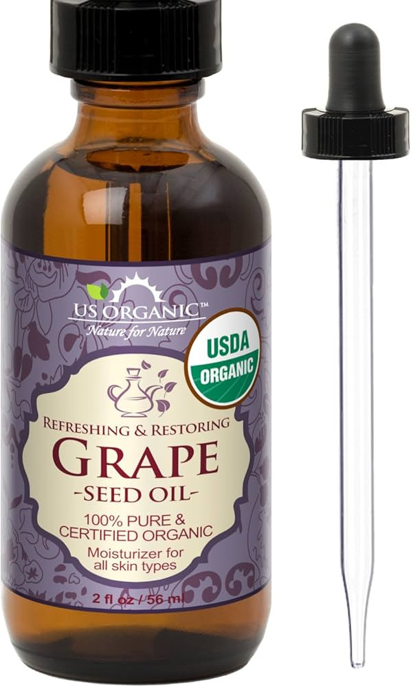 US Organic Grape Seed Oil, USDA Certified Organic, 100% Pure & Natural, Cold Pressed Virgin, Unre... | Amazon (US)