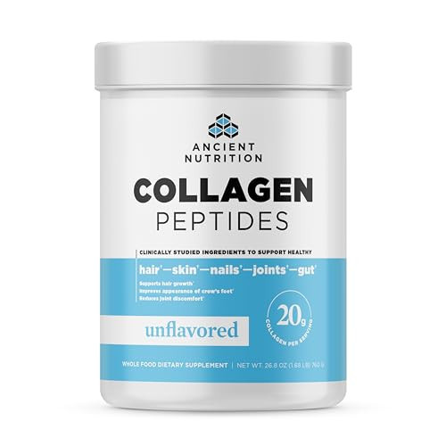 Ancient Nutrition Collagen Peptides, Collagen Peptides Powder, Unflavored Hydrolyzed Collagen, Supports Healthy Skin, Joints, Gut, Keto and Paleo Friendly, 38 Servings, 20g Collagen per Serving | Amazon (US)