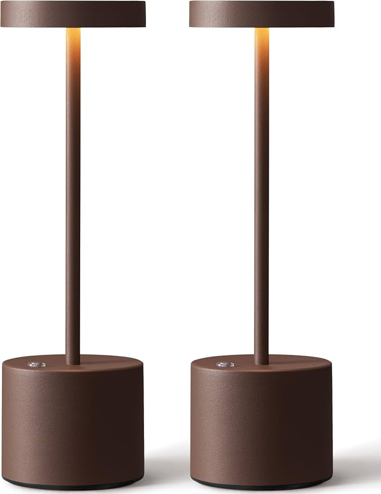 NEWSEE Modern Cordless Small Table Lamps Set of 2, Portable LED Desk Lamp, 5000mAh Rechargeable B... | Amazon (US)