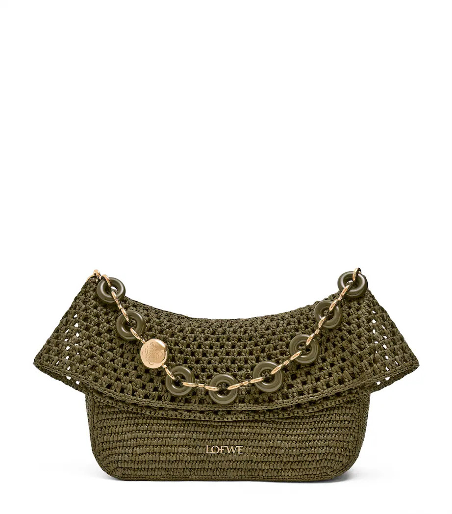 x Paula's Ibiza Medium Raffia Ola Shoulder Bag | Harrods