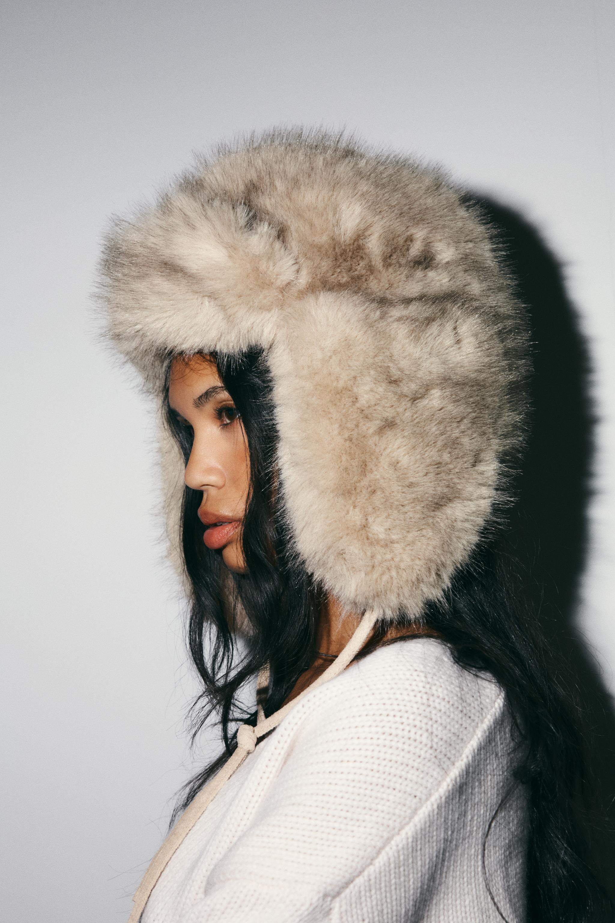 FAUX FUR AVIATOR HAT | Zara UK